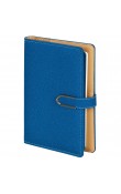 Promosyon kılıflı defter metal tokalı lacivert termo deri logo baskılı 13x21 cm çizgili defter